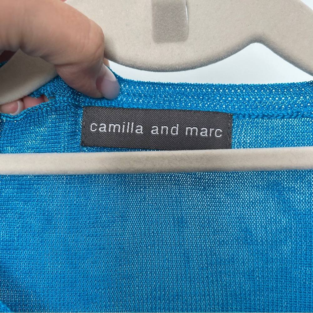 Camilla & Marc leroy colorblock multi blue green purple sheer knit sweater XS - Picture 4 of 10